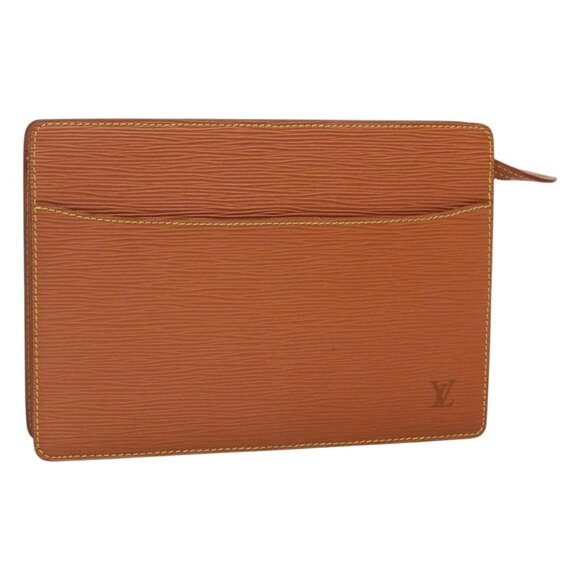 LOUIS VUITTON Epi Pochette Homme Clutch Bag Zipangu Gold M52528 LV Auth 121092 - Picture 1 of 16